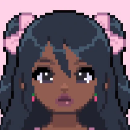 Aesthetic | black girl Kawaii Pixel Pink