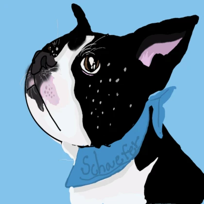 Boston Terrier Art! | Name on the bandana