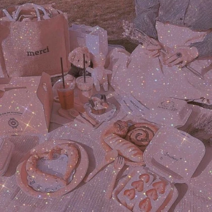 Y2k sparkle aesthetic soft life breakfast