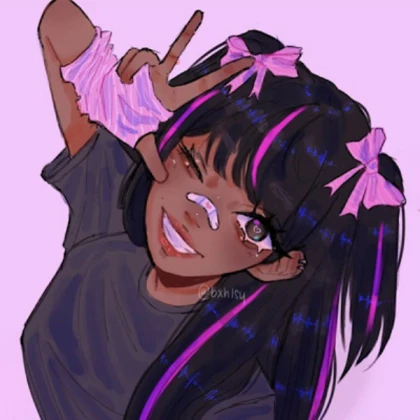 Aesthetic | Anime Black girl Purple Pink