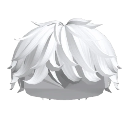 White Fluffy Messy Boy Hair