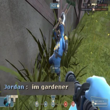 TF2 pyro doing gardening meme