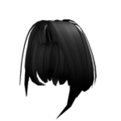 Black short hair w/ thin bangs