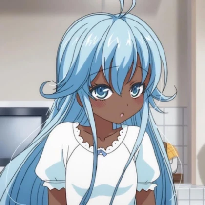 Aesthetic Anime girl | black Blue