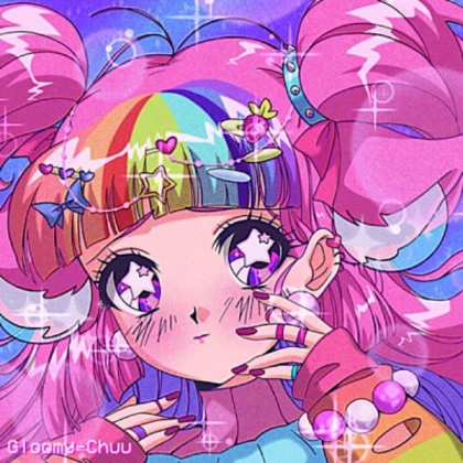 Rainbow | Kawaii Aesthetic anime girl Y2K