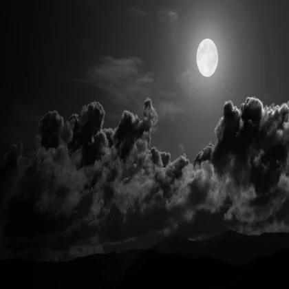 Black Cloudy Moon