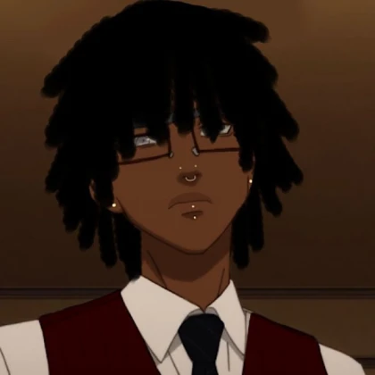 Black anime boy | Nose piercing Lip
