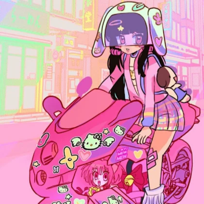 Kawaii | Pastel Motorcycle Pink Hello Kitty