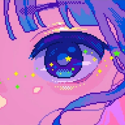 Pixel | Eye Kawaii Blue Purple