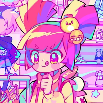 Neon | Pastel Pink Rainbow Kawaii girl