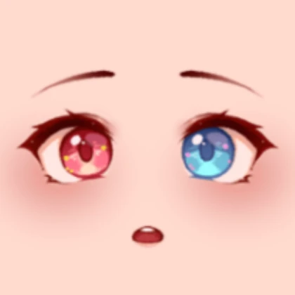 Red Blue eyes face