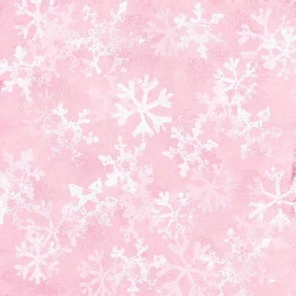 White snowflakes on pink