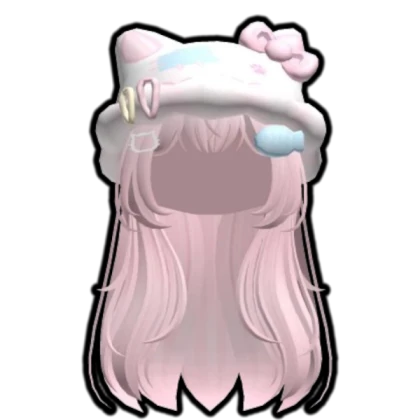 pink layered hair beanie