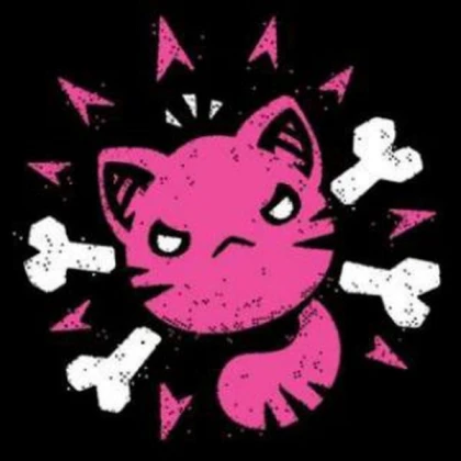 scene pink cat decal