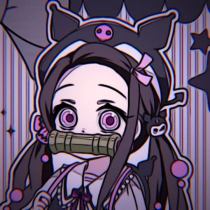 Nezuko | Demon Slayer Black and Pink Kawaii