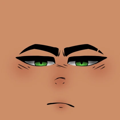 masc:male face green eyes