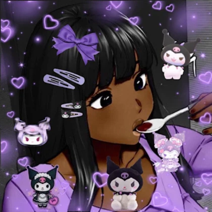 Kawaii | Anime black girl Purple