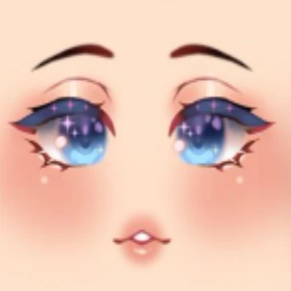 Blue crystal eyes face