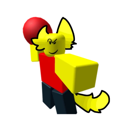 Baller with a hair tuft and cat ears tail idk