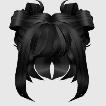 Black Fluffy Short Bun Hair