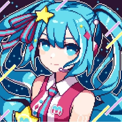 Hatsune Miku | Blue Pixel Kawaii Anime girl