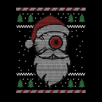weirdcore christmas eyeball santa