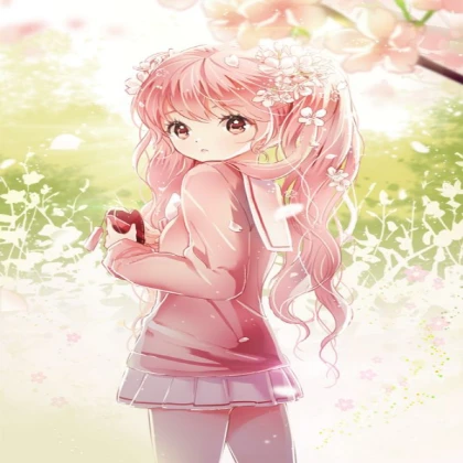 Cute manga girl w/ pink hair