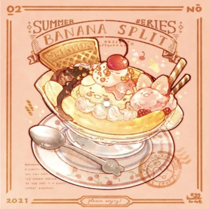 Banana Split Illustration Art Bloxburg Decor