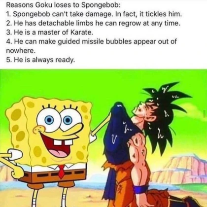 spongebob vs goku win