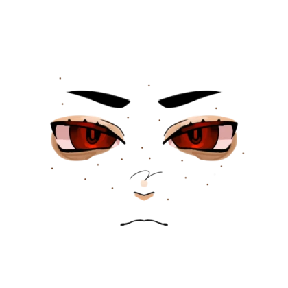 Masculine Face W/ Red Eyes & Freckles