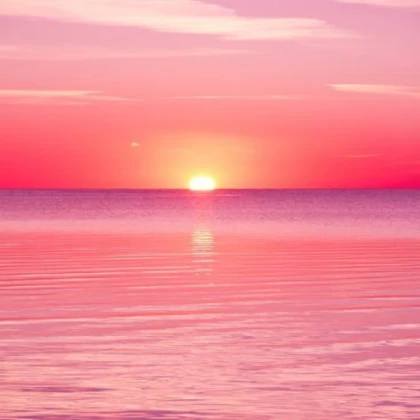 Pink sunset aesthetic beach sand ocean