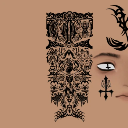 Half Smile Face Tattoo