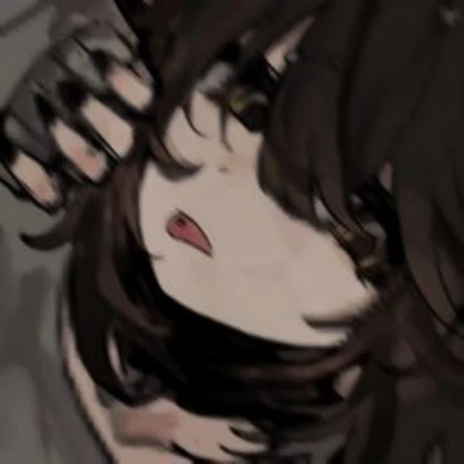 Emo pfp icon brown hair girl piercing