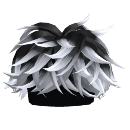 Black to White Fluffy Middle Swept Hair