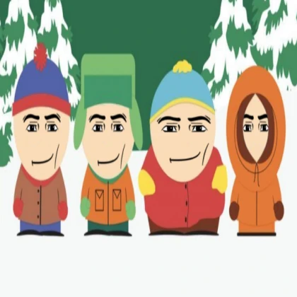South park with man face