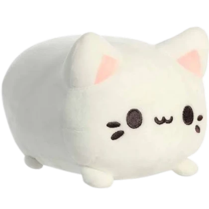 white tasty peach cat plushie transparent