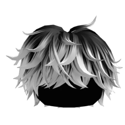 Black to White Fluffy Messy Cool Boy Hair