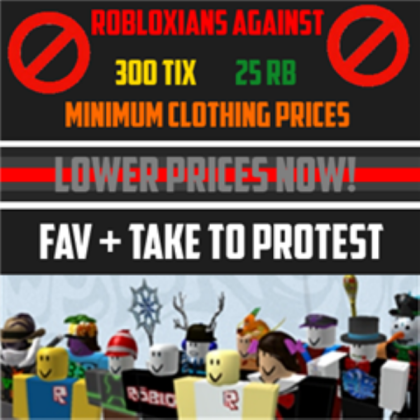 ROBLOXians Against HIGH Minimum Prices