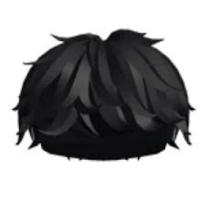 black fluffy messy boy hair