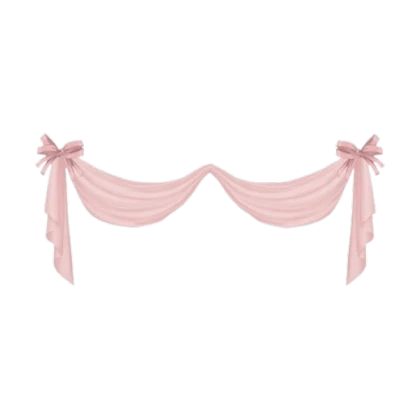 pink bow curtain
