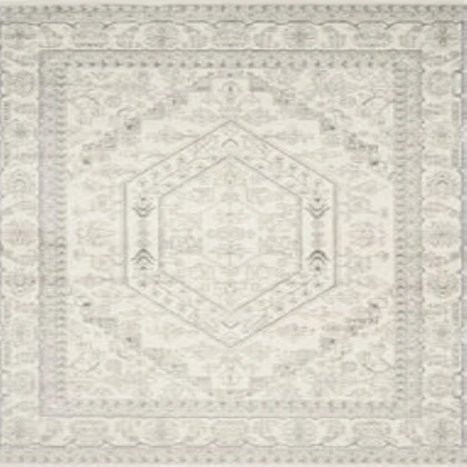 Geometric white & beige carpet