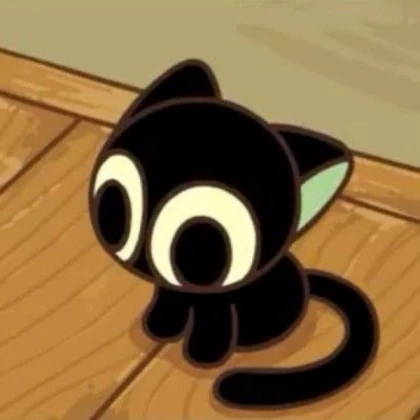 Cute Cartoon cat with no thoughts behind its eyes