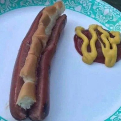 cursed hot dog meme
