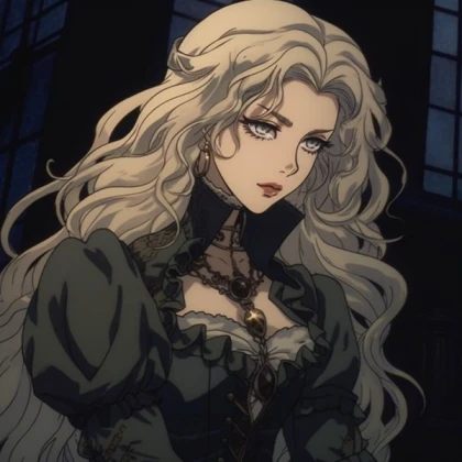 queen white haired anime girl