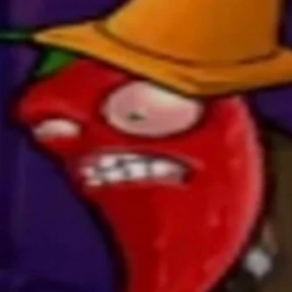 Zombie pepper with cone on head