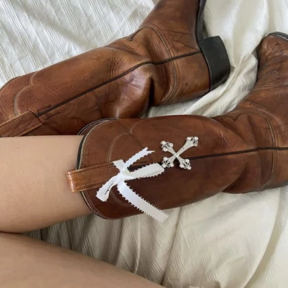 aesthetic coquette pinterest cowboy boots!