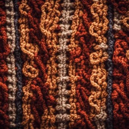 Crocheted Rope Blanket Warm Color