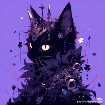 black and purple cat