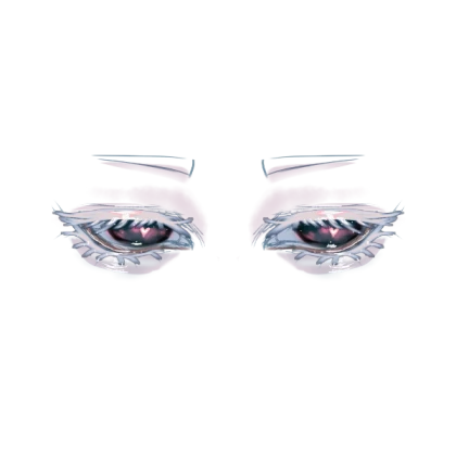 Gloomy Blue Heart Eyes + White Eyelashes (Lowered)
