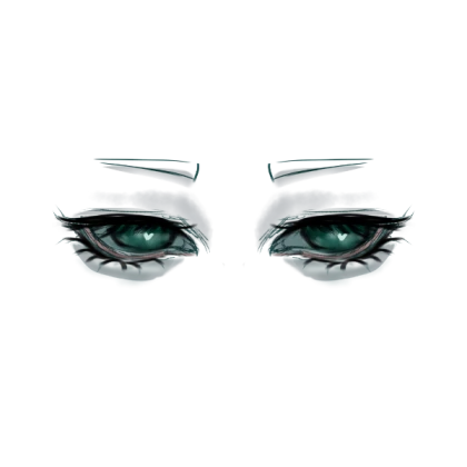 Gloomy Green Heart Eyes + Black Eyelashes(Lowered)